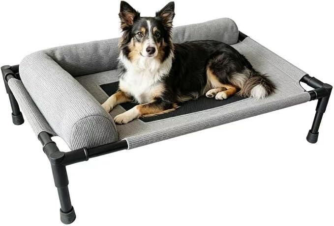 Elevated Dog Bed, Raised Dog Beds for Small Dogs
Cooling Elevated Dog Cot for Indoor & Outdoor Use,Stainless Steel Frame,Non-Slip Foot Caps(31.5" L *23.62" W * 6.69" H)