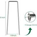 6 Inches Heavy Duty Galvanized Steel Garden Stakes Staples Securing Pegs for Securing Weed Fabric Landscape Fabric Netting Ground Sheets and Fleece, Christmas Decoration, Accessories (10, Silver)