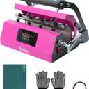 Tumbler Heat Press Machine for 20oz 30oz 16oz Sublimation Blank Skinny Tumbler Glass Jar Can - Heat Press for Sublimation Mug Projects with Temp&Timer Setting for 11-16oz Coffee Mug Cup-Pink