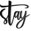 Vivegate Stay Awhile Metal Wall Art Sign - 2 Pieces Black Stay Wall signs for Home Wall Decor Entryway Wall Decor (Large - 33"X15") (44.5X28 cm)