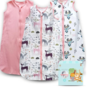 Cute Castle Baby Sleep Sack 0-6 Months - Lightweight 100% Cotton 2-Way Zipper TOG 0.5 Infant Wearable Blanket, Newborn Essentials Toddler Sleep Clothes (3 Pack Pink)