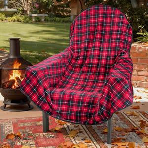 Strdfeve Reversible Chairs Blanket for Outdoor Chairs,Waterproof Chair Cover for Adirondack Chair,Camping,Sports & Patio,Reversible Flannel & 420D Oxford Fabric