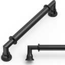 Amerdeco 10 Pack Matte Black Cabinet Pulls 5 Inch(128mm) Hole Center Heavy Duty Solid Kitchen Cabinet Handles Drawer Pulls