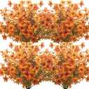10 Bundles Artificial Fall Flowers Outdoor UV Resistant Fake Flowers (Fall Orange)