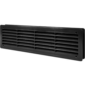 Vent Systems 18" x 5" Inch Black Plastic Door Air Vent Cover - Two Sided Louvered Vent - Register Interior Door Grille - Louver Ventilation Grill for Home, Cabinet, Furniture, Bathroom, Garage