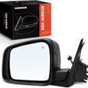A-Premium Driver Side Power Door Mirror - Compatible with Dodge Durango 2011-2017 - Heated Manual Folding Black Outside Rear View Mirror - Replace# 5SH43AXRAC