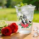 48 Pack 16 oz Derby Plastic Cups Bulk, Derby Clear Mint Julep Cups, Derby Party Supplies Plastic Cups, Derby Cups for Horse Racing Party, Plastic Derby Party Cups for Horse Party Decorations
