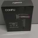 CONFU Ionic Blow Dryer 1600W, Portable Lightweight Fast Drying Negative Ion Hairdryer Blowdryer, 3 Heat Settings & Infinity Speed, with Diffuser and Concentrator Nozzle for Home & Travel (Grey)