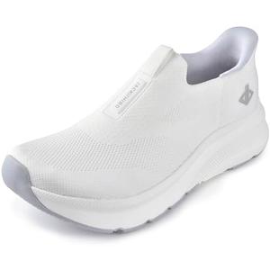 JACKSHIBO Mens Slip in Free up Hands Shoes Wide Toe Box Arch Support Orthopedic Walking Sneakers Cushioned Thick Zero Drop Sole Metatarsal Pads (8.5 Wide)