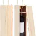 Juvale 2 Pack Unfinished Wooden Wine Boxes with Handles for DIY Crafts, Gifts, Birthday and Housewarming Parties, Customizable with Paint, Engravings, and Imprints (14x4 in)