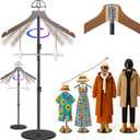 2 Pack T Shirt Stand Display 26-64.7 Inch with Pants Clip and Hat Rack,Height Adjustable for Long Short Clothes Dress,Display Mannequin for Store,Photoshoot,Exhibition,Vendors Shop,Parties (2 Brown)