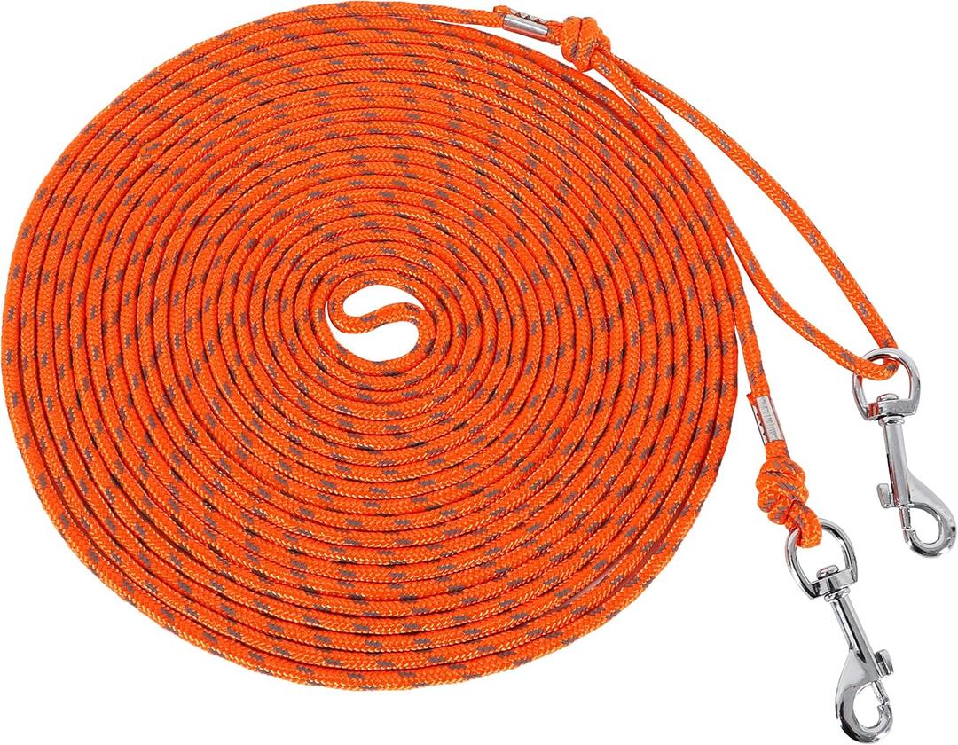 Reflective Cat Leash -30FT Cat Cable Out Escape Proof Walking Leads Yard Long Durable Safe Personalized Extender Leash Traning Play Outdoor for Puppies/Kittens/Rabbits/Small Animals (Orange)