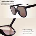 Oversized Square Polarized Sunglasses for Women Men, UV400 Lenses | UV400 polarized lenses and a classic square frame for driving, travel and comfortable daily wear