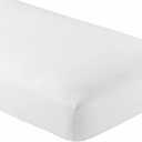 Crescent Bedding Twin White Fitted Sheet Only - Soft & Comfy 100% Cotton (Twin, White)