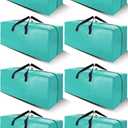 Cosy Family 8 Pack Heavy Duty Extra Large Moving Bags with Backpack Straps - Strong Handles & Zippers, Storage Totes For Space Saving, Fold Flat, Alternative to Moving Box, Aquamarine