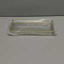 Feyarl Gold Clear Glass Vanity Tray Jewelry Trinket Rings Earrings Organizer Perfume Collection Display Decorative Tray Anti-Mirror Surface for Dresser Room Drawer Office Table Top (9.84 x 3.93inch)