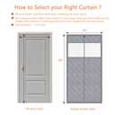 Wohomzy Thermal Door Curtain Fits Doors Size 70"x82"CurtainSize 73"x84", Magnetic Insulated Curtain Center Open, Visible Panels,Keep Warm in Winter Cool in Summer, Waterproof Oxford Cloth Pure Gray