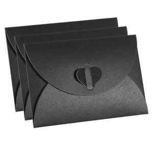 PATIKIL Gift Card Envelopes, 36 Pack Heart Shaped Clasp Small Gift Cards Holder Mini Envelope for Birthdays Weddings, Black