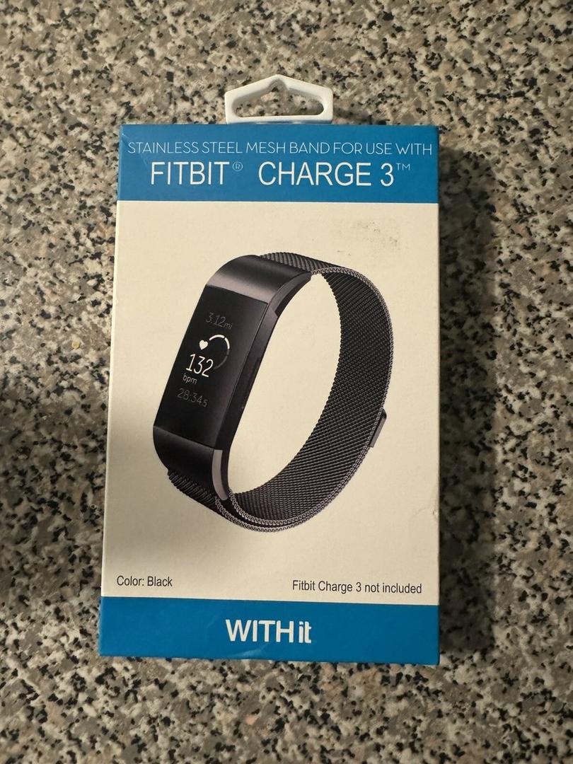 FITBIT CHARGE 3 STAINLESS STEEL MESH BAND, BLACK