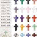 DUQGUHO Pocket Cross Mini Crystal Crosses Bulk 1 Inch Small Cross Shaped Crystals and Healing Stones Crystal Wall Decor Easter Decor, 20 PCS