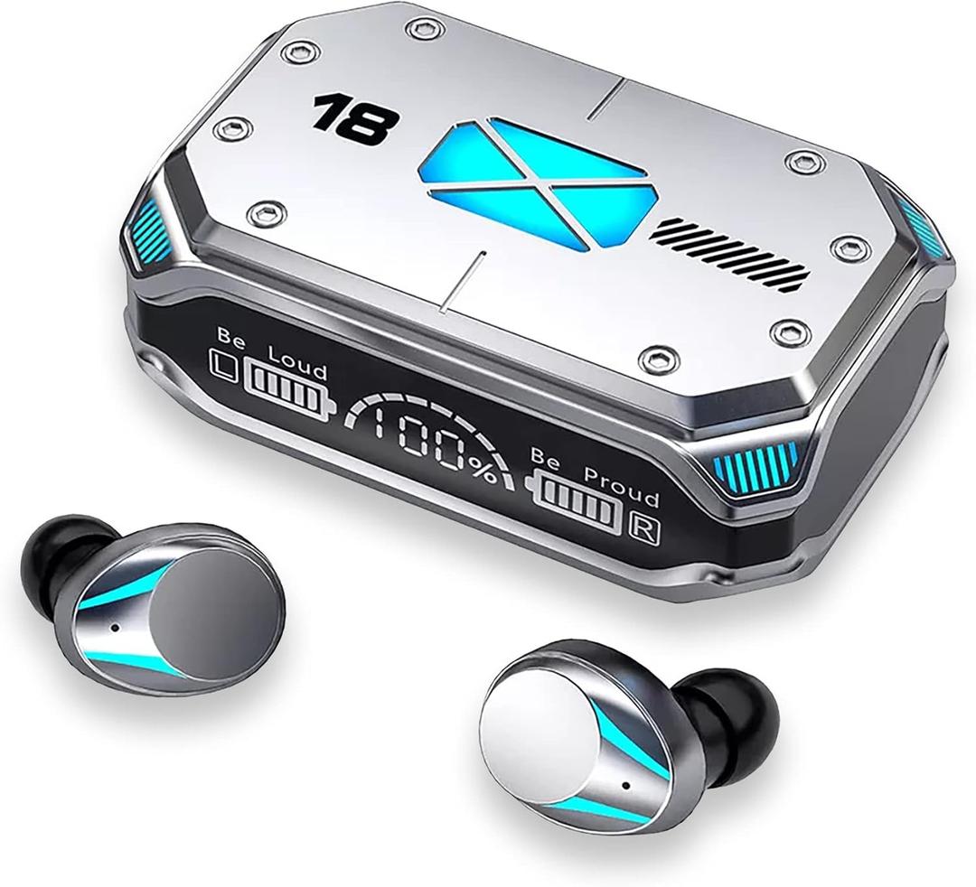 M41 Bluetooth 5.3 True Wireless Earbuds, Environment Noise Cancelling Earbuds, IPX7 Waterproof (Silver)