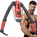 Hydraulic Twister Arm Trainer, 10-Level Adjustable 22-440lbs Resistance, Chest Expander with Cylinder Protective Cover & PU Handle, Home Gym Equipment for Arm Chest Shoulder Strength Training
