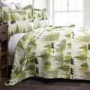 CARSTENS, INC. Rustic Cabin Country Bedding Set, 2-Piece Microfiber Quilt, Rustic Pine Wilderness, Twin