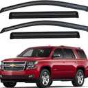 YQAUTEC Window Visors Rain Guards Shield for 2015-2020 Chevy Tahoe/GMC Yukon(Not for XL or Denali), Out-Channel Window Wind Deflectors Vent Rain Visors Shades for 15-20 Cadillac Escalade(Not for ESV)