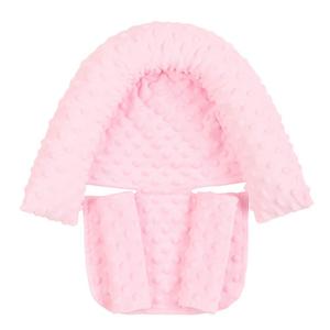 Baby Head Support and Strap Covers - Infant Head Support Pillow Super Soft Head and Neck Pillow for Car Seat Baby Headrest and Carseat Neck Cover,Light Pink