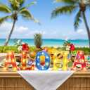 Hawaiian Luau Party Decorations Aloha Light up Sign Summer Aloha LED Marquee Letter for Party Decorations Hibiscus Tropical Alphabet Letter Summer LED Lights for Wedding Night Birthday