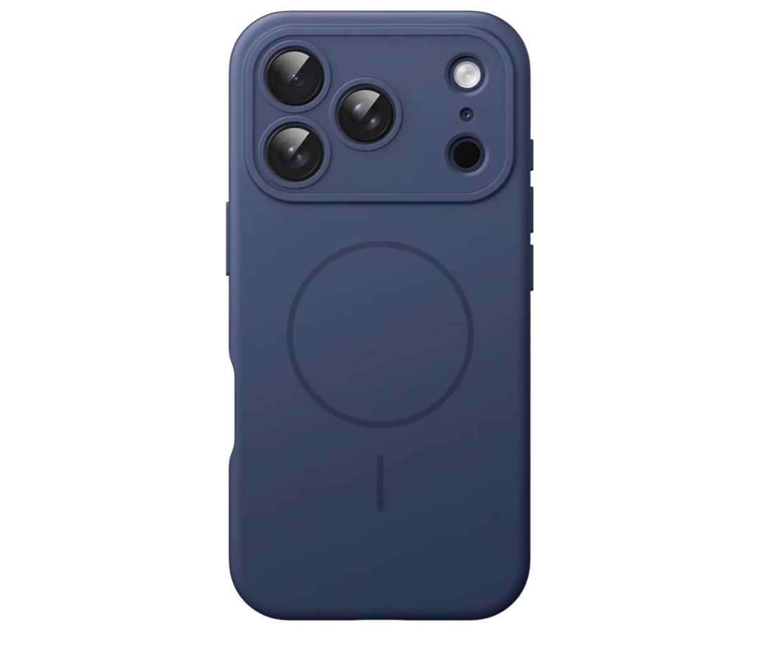 JETech Magnetic Silicone Case for iPhone 17 Pro Max 6.9-Inch, Compatible with MagSafe, Silky Soft Touch, Shock Absorbing Phone Cover with Camera Lens Protection (Dark Blue)