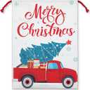 Chumia Large Christmas Bag 27 x 19 Inch, Jumbo Drawstring Gift Bag, Christmas Burlap Santa Gift Sack Fabric Reusable for Presents Storage Wrap Party Favor Supplies