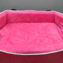 Dog Car Seat for Small Dogs, Memory Foam Dog Booster Seat for Medium Dogs Under 35lbs, Detachable and Washable Elevated Pet Car Seat with Storage Pockets (Rose Red, One Size)