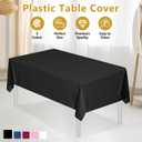 2 x XSEINO 8 Pack 54" x 108" Premium Black Plastic Table Cloth,Disposable Rectangle Tablecloths Waterproof Table Cover for Birthday Wedding Anniversary Graduation Party Decorations Supplies