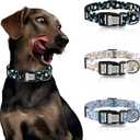 2 x Dog Collars for Large Dogs,Dog Collar with QR Code Name Tag,Soft Polyester Material, Adjustable Pet ID Tag Collar (Black, Large)