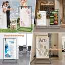 Wedding Welcome Sign Stand, 68x31x 20 Heavy Duty Easel Stand for Sign with 4 Leather Strap, Welcome to Our Wedding Sign Holder, Metal Floor Standing Easels for Valentines Day, Signs, Poster, Black