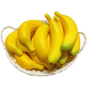 15pcs Fake Individual Banana, Artificial Yellow Bananas Lifelike Simulation Fake Fruit Home House Kitchen Decoration