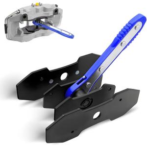 Brake Caliper Compression Tool, Caliper Piston Compressor Tool with 360 Rotating Ratchet, Brake Caliper Press Tool with 2 PCS Steel Plates for Car Disc Brake Repair, Blue