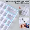 2 Pack 36 Grids Clear Plastic Organizer Box with Adjustable Dividers, Small Craft Organizers and Storage, Compartment Container for Bead, Nail, Jewelry, Art, DIY Crafts, Fishing Tackle, Small Items