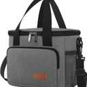 Femuar Lunch Bags for Women/Men, Insulated Lunch Bag for Work Office Picnic - Lunch Cooler Bag Leakproof Lunch Box with Adjustable Shoulder Strap - Grey(8.7L) (Medium Size)