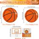 QIYANPAX 150 PCS Basketball Plates and Napkins Supplies - Dinner & Dessert Plates, Napkins for Basketball Birthday Party Decorations, Serves 50