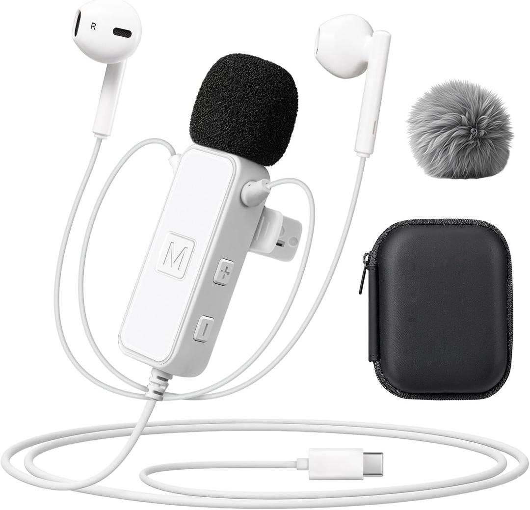 Sound Card Karaoke Headset with Real-Time in-Ear Monitoring & Microphone, 7 Sound Effects Voice Changer, Karaoke Headphones with Lavalier, 2 Modes Live Streaming Sound Card & Wired Earbuds Earphones