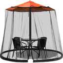 Patio Mosquito Netting - Mosquito net for Patio Garden and Outdoor Umbrellas with Adjustable Elastic Cord and Zipper Umbrella net
