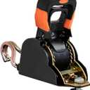 Buyers Products 5483106 8 Foot Spring Retracting Ratchet Tie Down with Double J-Hook, 3000lb MGTW, 1000lb WLL, Service Body Truck & Trailer Cargo Control Solutions