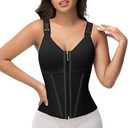 SHAPSHE Waist Trainer Corset for Women Tummy Control Sport Workout Body Shaper Vest for Women Postpartum Gym Zipper and Hooks Size M