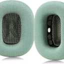 Upgraded Ear Cushions for Apple AirPods Max Headphones, Mesh Fabric Replacement Ear Pads Cover with Memory Foam and Magnet,Closer to The Original(Green)