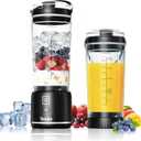 Portable Blender for Smoothies and Shakes, 18oz Rechargeable Electric Personal Juicer Cup with Dual Mode, 6 Sharp Blade Drink Mixer Bottle with Leakproof-Lid & Sip Spout for Kitchen/Travel/Gym