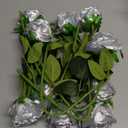 Nubry Artificial Silk Rose Flower Bouquet Lifelike Fake Rose for Wedding Home Party Decoration Event Gift 10pcs (Silver)