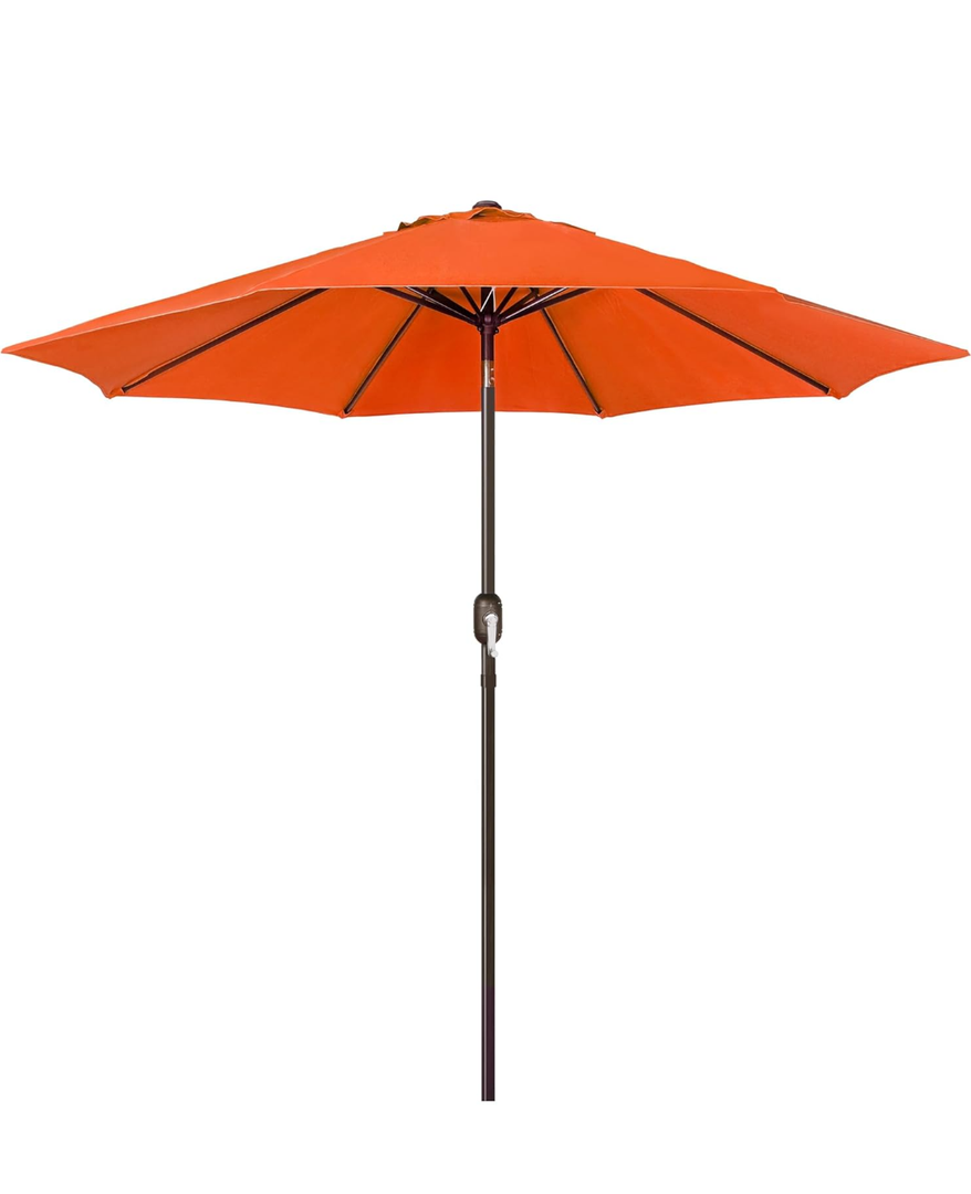Blissun 9' Outdoor Patio Umbrella, Outdoor Table Umbrella, Yard Umbrella, Market Umbrella with 8 Sturdy Ribs, Push Button Tilt and Crank