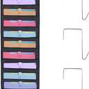 HAOHAN 10 Pockets Over Door Hanging Wall File Organizer, Oxford Cloth Storage Pocket Chart for Magazines, Pens, File Folders in Office and School